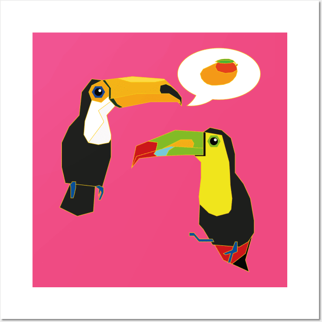 Tucans love mangoes ! Wall Art by Cargodenuit